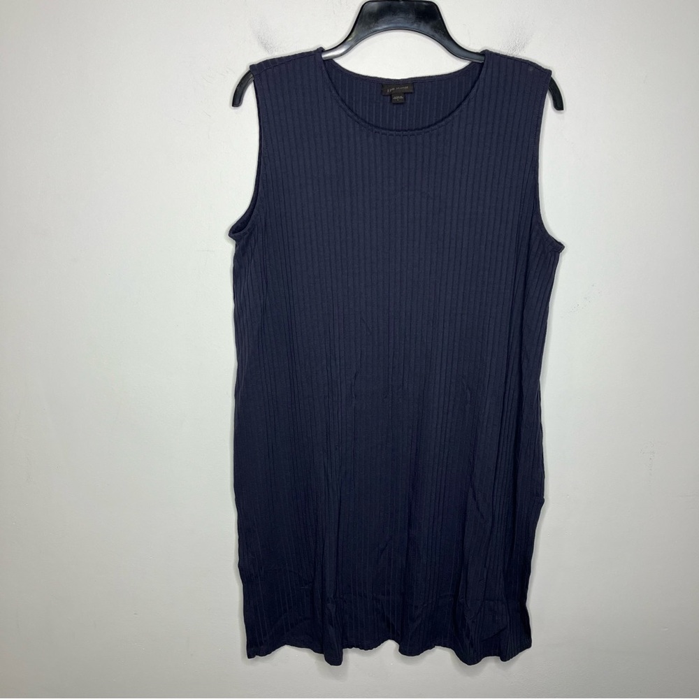 J. Jill Wearever collection navy blue ribbed tunic with side slits womens large‎